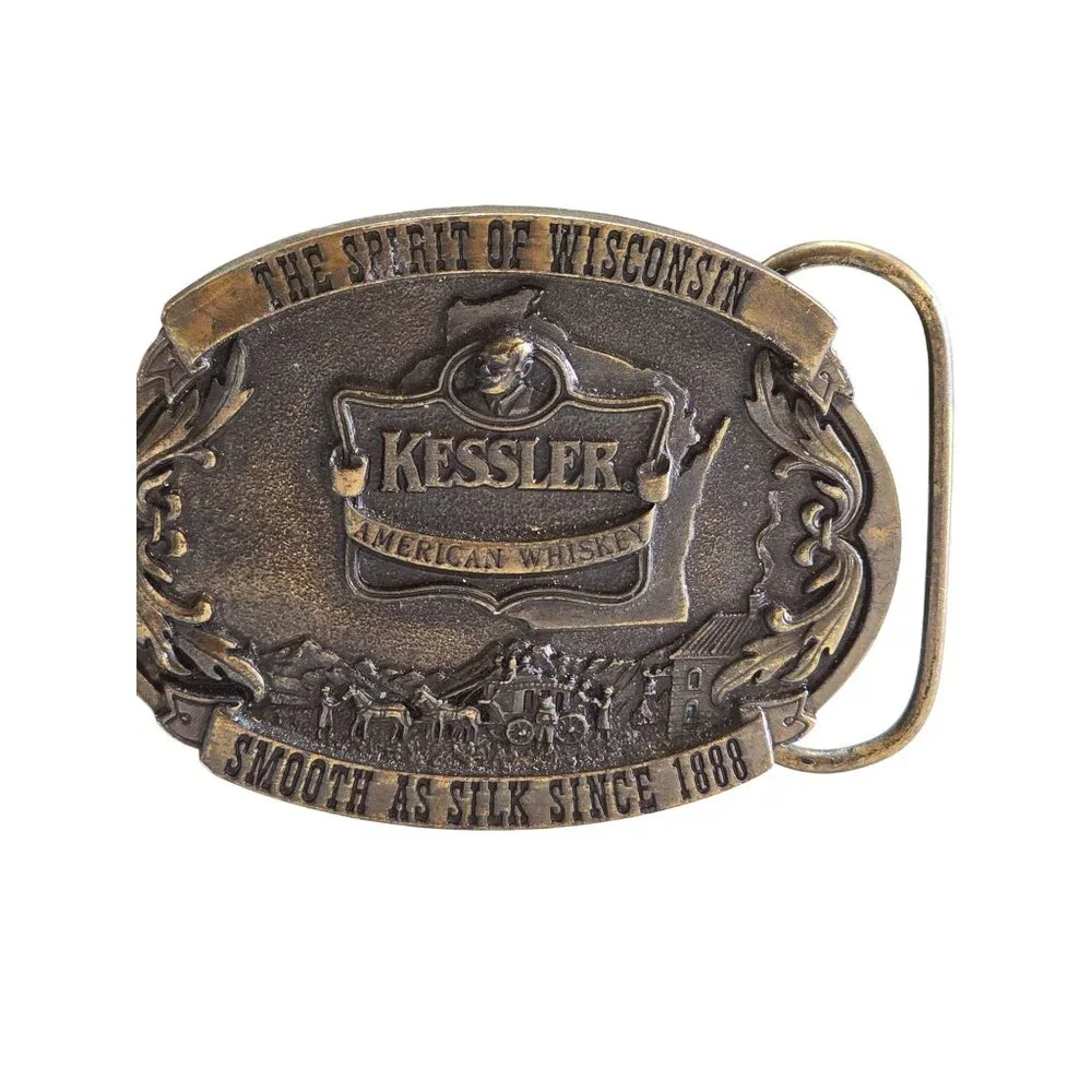 Kessler Whiskey Brass Belt Buckle LE 1993 Spirit Of Wisconsin .